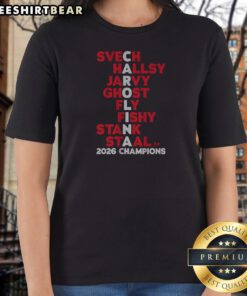 Awesome Carolina Hockey Names 2026 Champs Ladies Shirt featuring bold team graphics on a comfortable fit