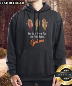 Awesome I'M Just Here For The Hot Dogs Cyclones Hoodie displayed in a vibrant setting.