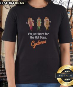 Awesome I'M Just Here For The Hot Dogs Cyclones Ladies Shirt featuring a fun hot dog graphic.