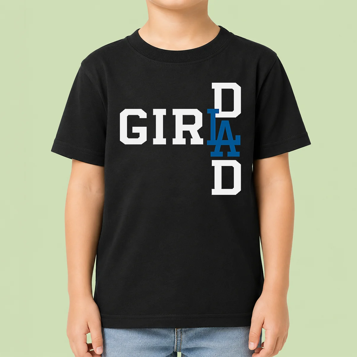 Awesome Los Angeles Dodgers LA Girl Dad Kids T-Shirt