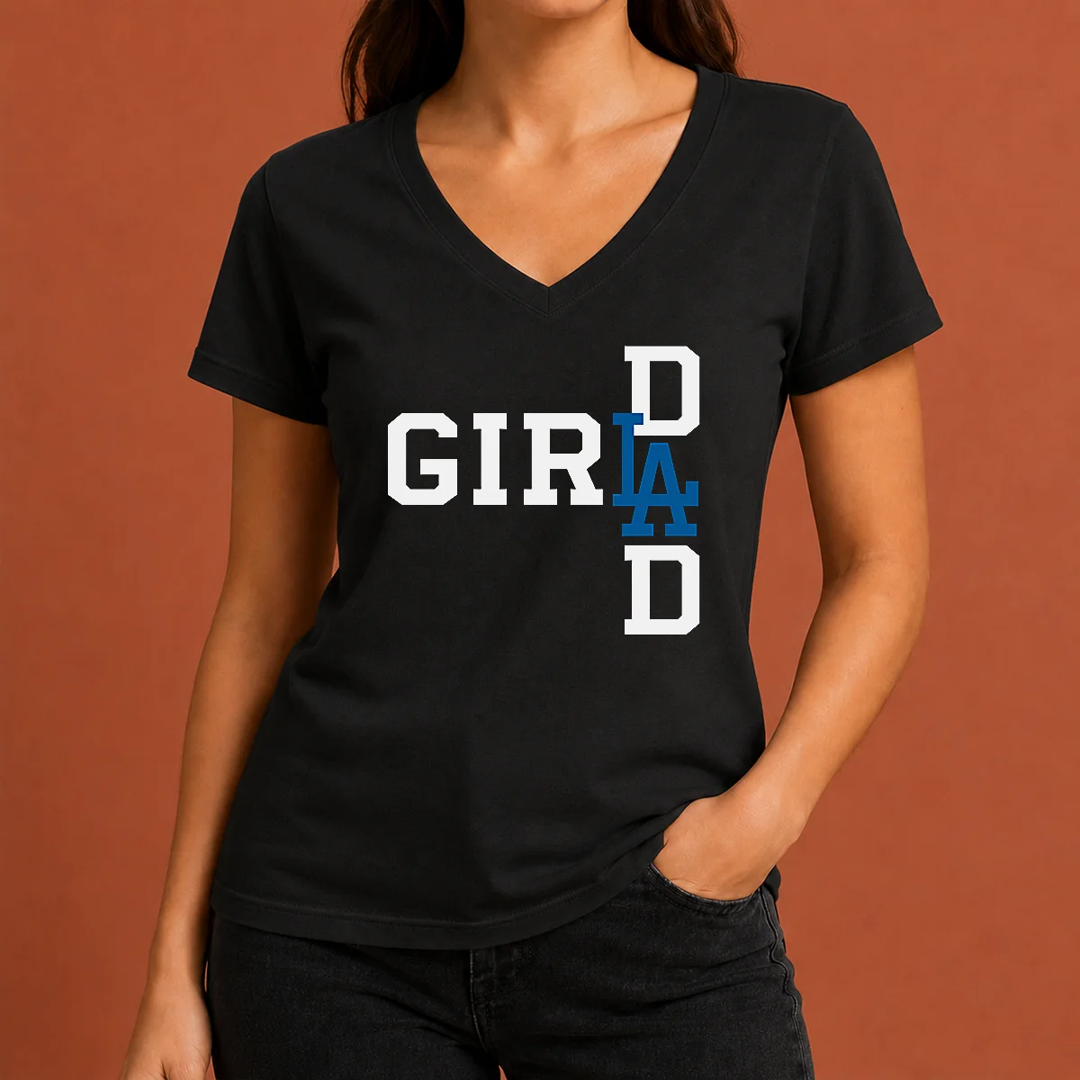 Awesome Los Angeles Dodgers LA Girl V-Neck Shirt Awesome Los Angeles Dodgers LA Girl V-Neck Shirt