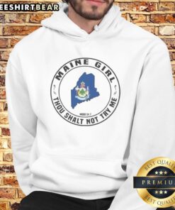 Awesome Maine Girl Thou Shalt Not Try Me Mood 24 7 State Graphic Print Hoodie in a vibrant color