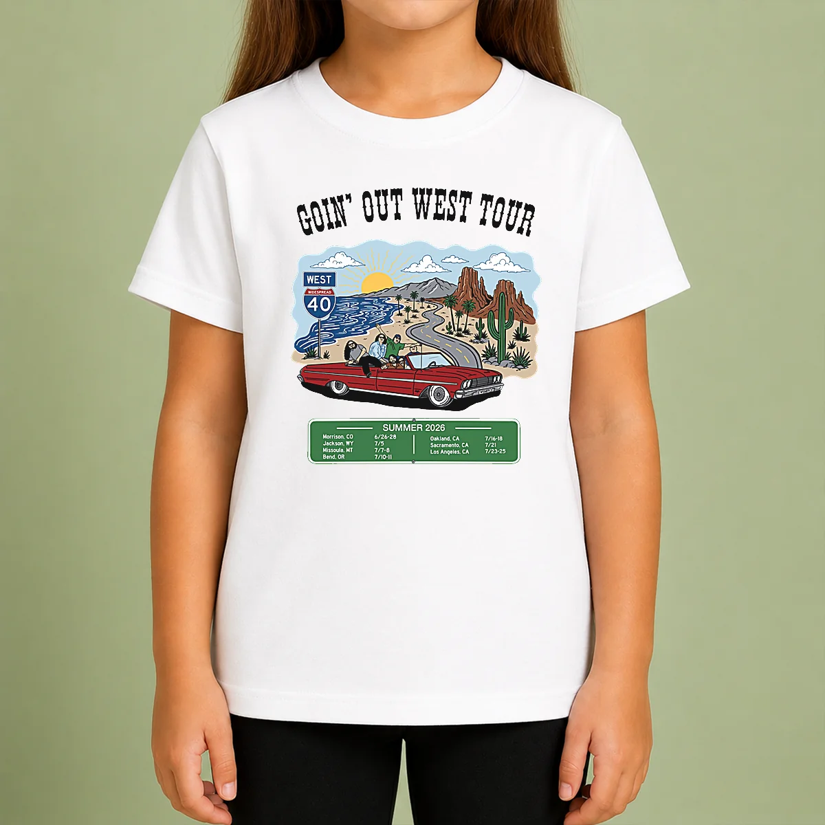 Awesome Panic Goin Out West Tour Summer 2026 Kids T-Shirt