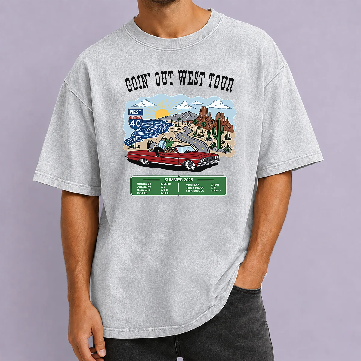 Awesome Panic Goin Out West Tour Summer 2026 Washed T-Shirt
