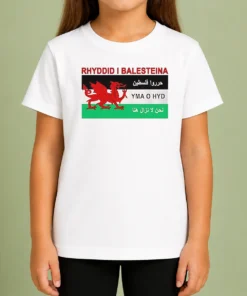 Awesome Rhyddid I Balesteina Yma O Hyd Wales Palestine Solidarity Flag Kids T-Shirt