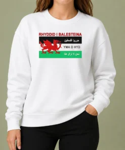 Awesome Rhyddid I Balesteina Yma O Hyd Wales Palestine Solidarity Flag Sweater