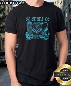 Awesome San Antonio Spurs Go Skull Shirt featuring a bold graphic design for fans.