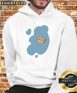 Awesome Toast In A Blue Puddle Of Water Funny Food Pun Cartoon Character Design Hoodie featuring a playful toast character