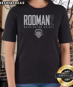 Awesome Trinity Rodman Washington Spirit 2 Ladies Shirt featuring vibrant team colors and logo.