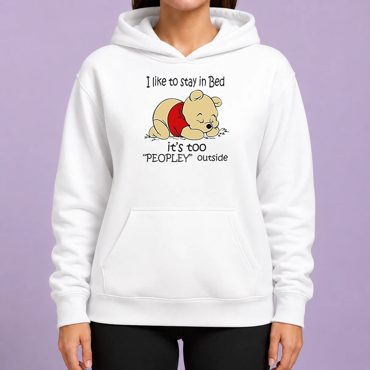 Awesome Winnie The Pooh Sleeping I Like To Stay In Bed Hoodie