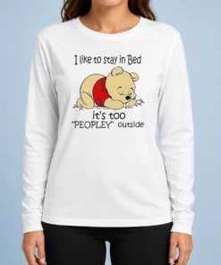 Awesome Winnie The Pooh Sleeping I Like To Stay In Bed Long Sleeve Shirt