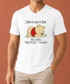 Awesome Winnie The Pooh Sleeping I Like To Stay In Bed V-Neck Shirt