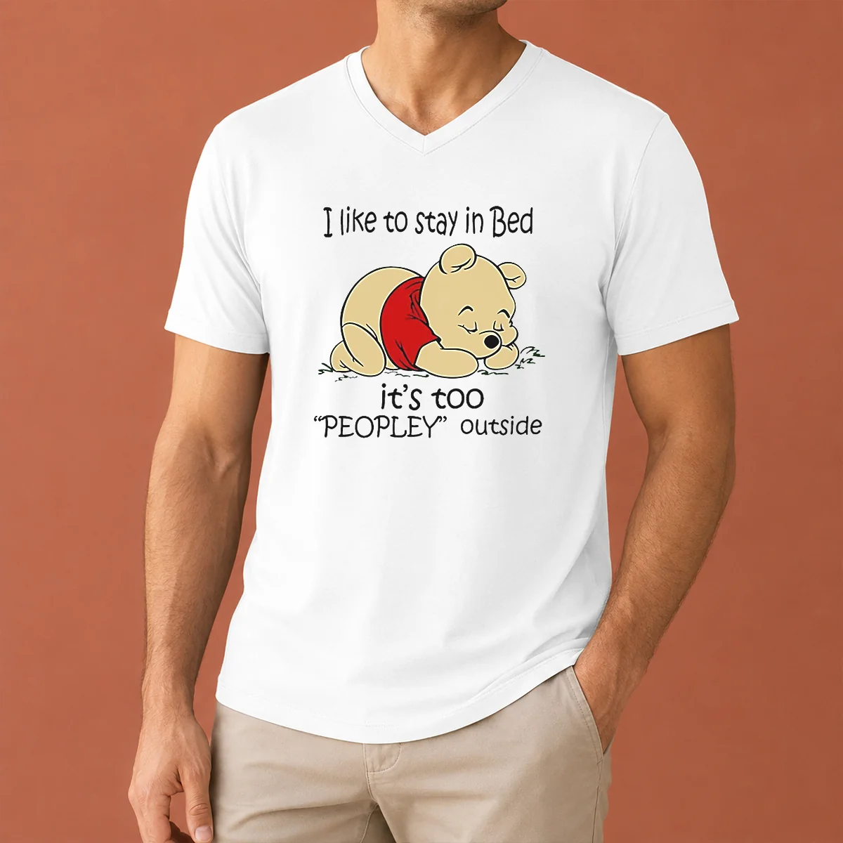 Awesome Winnie The Pooh Sleeping I V-Neck Shirt Awesome Winnie The Pooh Sleeping I V-Neck Shirt