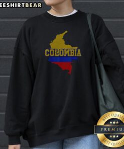 Colombia Map Flag Bold Distressed Text Fan Art Sweatshirt
