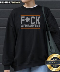 Fuck Wembanyama New York Knicks Sweatshirt in navy blue with bold white text on front