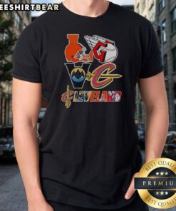 Funny Cleveland Browns Cleveland Guardians Cleveland Cavaliers Cleveland Monsters Love Cleveland Teams Sport Shirt on a flat lay background