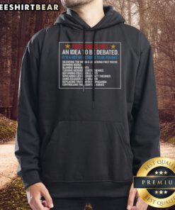 Funny Fascism Is Not An Idea To Be Debated Set Of Actions To Be Fought Hoodie displayed in a cozy setting