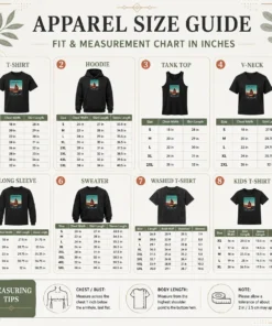 Size chart for Funny Jimmy Eat World August 16 2026 London UK with measurements in inches and cm