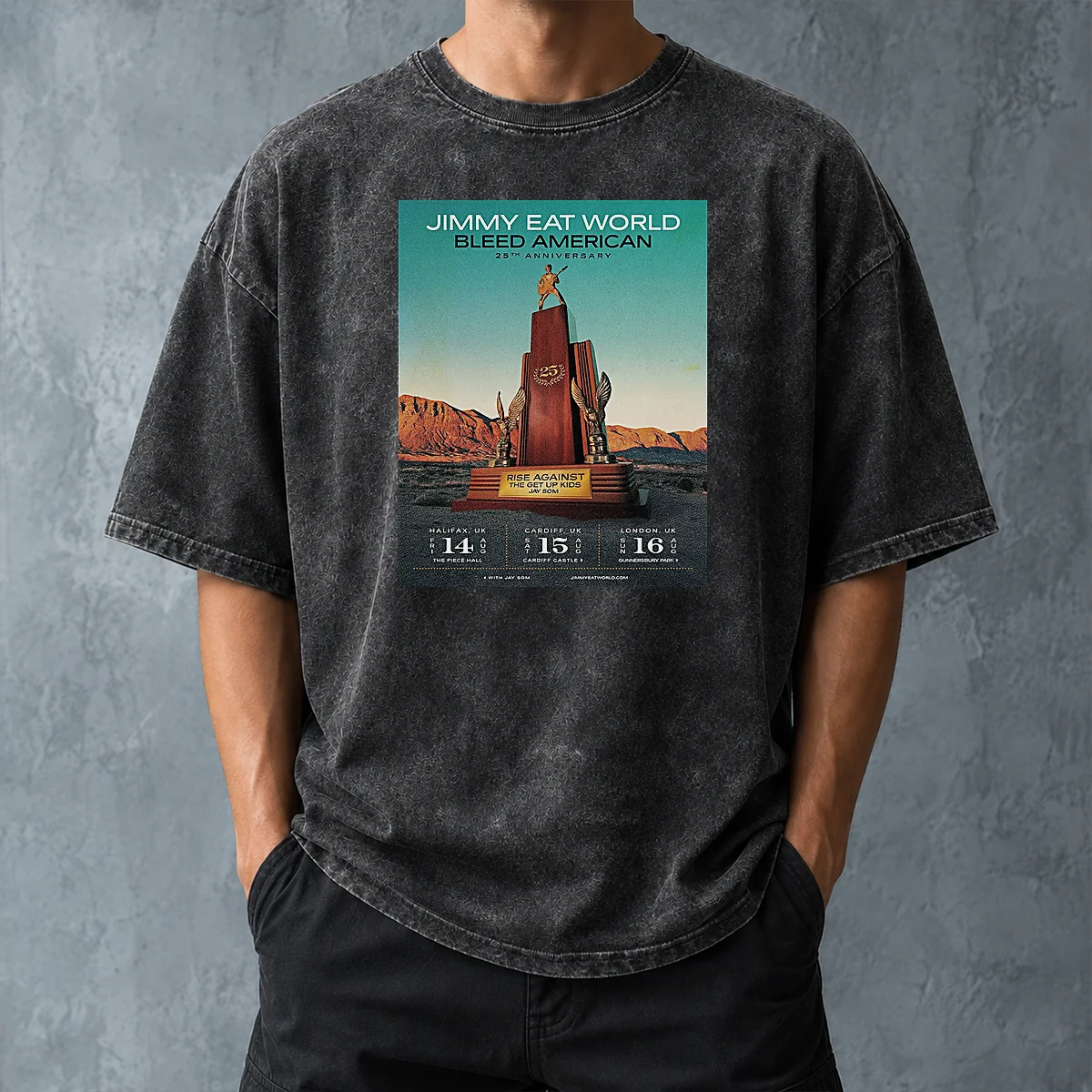 Funny Jimmy Eat World August 16 2026 London UK Washed T-Shirt