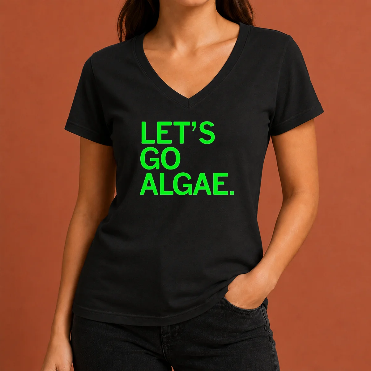 Funny Let'S Go Algae V-Neck Shirt Funny Let'S Go Algae V-Neck Shirt