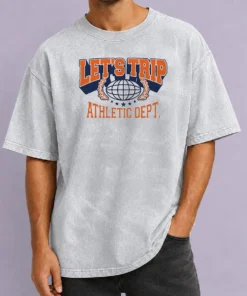Funny Lets Trip Athletic Dept Go Sports Washed T-Shirt