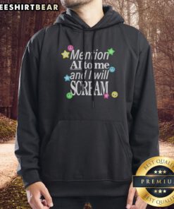 Funny Mention AI To Me And I Will Scream Y2K Aesthetic Retro Nostalgia Neon Quote Hoodie in vibrant colors