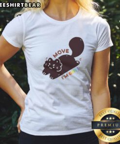 Funny Move I'M Gay Black Cat LGBTQ Pride Ladies Shirt - perfect for expressing your pride and love for cats.