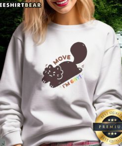 Funny Move I'M Gay Black Cat LGBTQ Pride Sweatshirt featuring a playful black cat graphic
