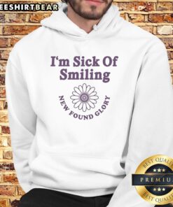 Funny New Found Glory I'M Sick Of Smiling Hoodie in a casual setting, showcasing its unique design.