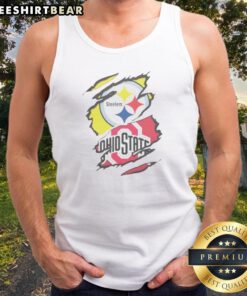 Funny Pittsburgh Steelers Ohio State Buckeyes Torn Logo Graphic Sport Tank top for fans and athletes