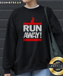 Funny Run Away From The Rabbit Sweatshirt featuring a playful design for animal lovers.
