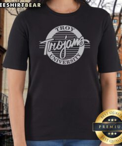 Funny Troy University Trojans Logo Sports Fan University Ladies Shirt featuring a vibrant graphic and comfortable fit.
