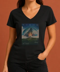 Funny Tycho June 20 2026 In Bellvue Colorado Poster printed on a soft black v neck shirt