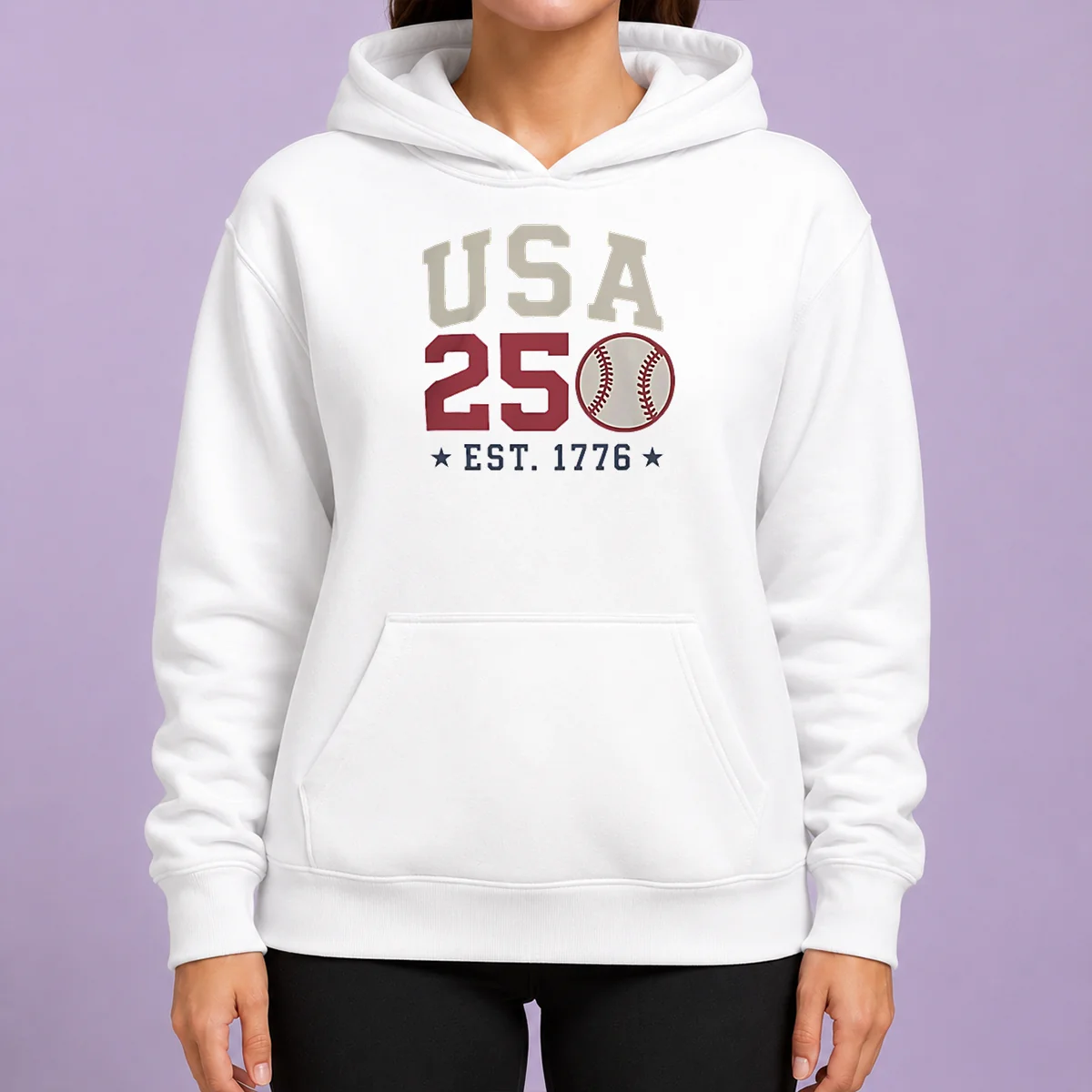 Funny USA 250 EST 1776 Baseball Team Spirit Hoodie
