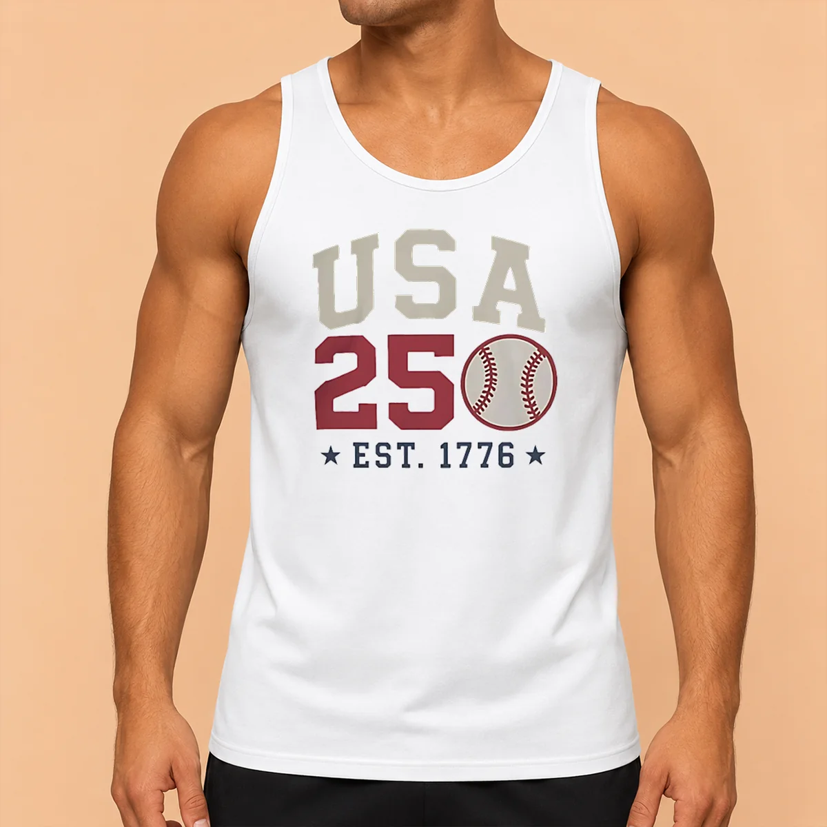 Funny USA 250 EST 1776 Baseball Team Spirit Tank Top
