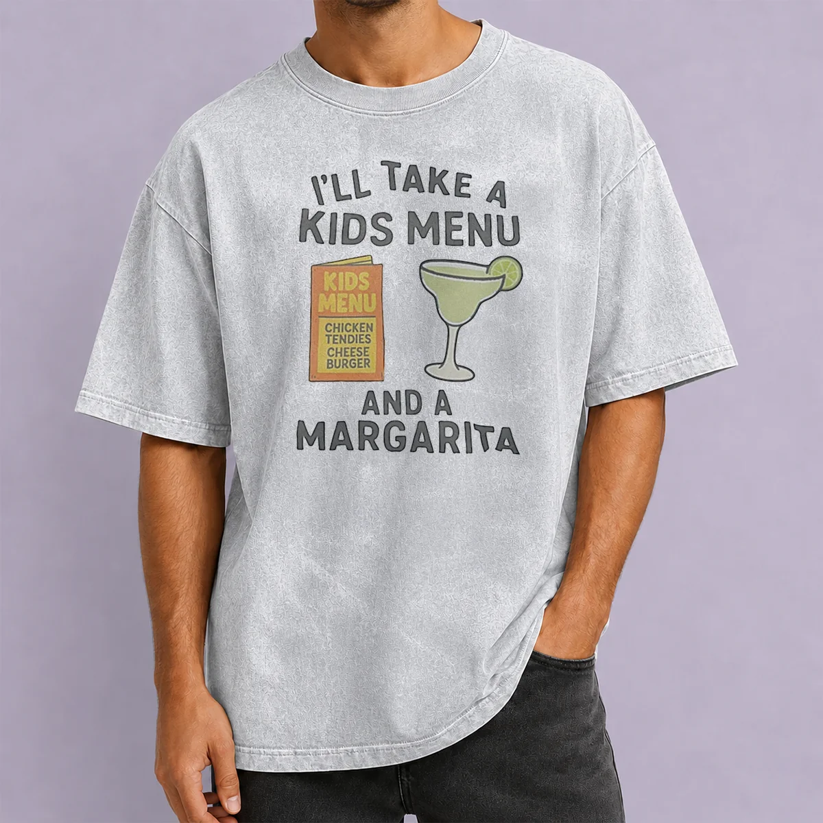 Good I'Ll Take A Kids Menu And A Margarita Kids Menu Washed T-Shirt