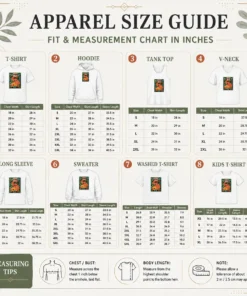 Size chart for Good June 23 2026 Dave Matthews Band Event Shakopee Minnesota with measurements in inches and cm