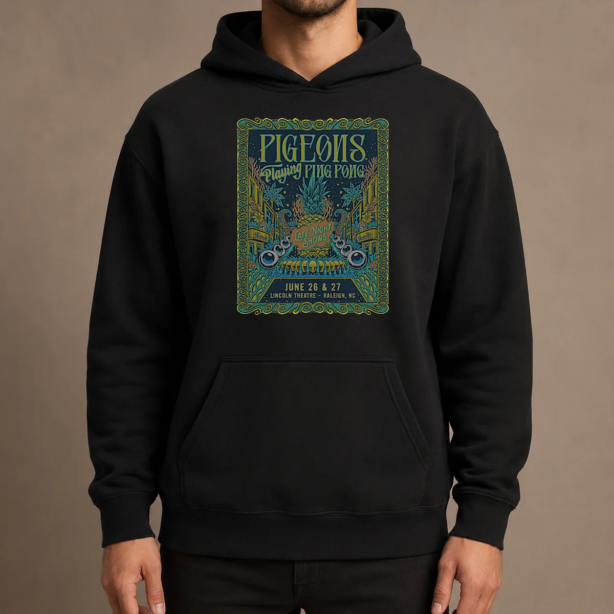 Good Pigeons Playing Ping Pong 6 26 6 27 2026 Raleigh NC Poster Hoodie