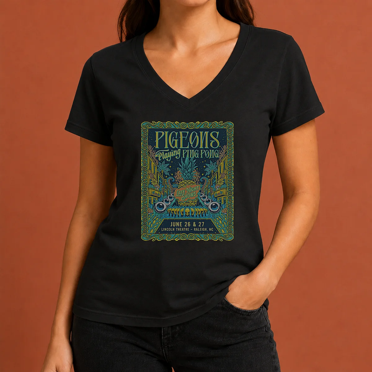 Good Pigeons Playing Ping Pong 6 V-Neck Shirt Good Pigeons Playing Ping Pong 6 V-Neck Shirt
