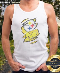 Good Pittsburgh Steelers Michigan Wolverines Torn Metal Logo Graphic Tank top showcasing a unique design