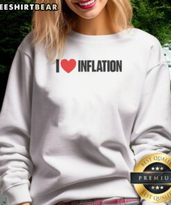 Good Trump I Love Inflation Sweatshirt in soft fabric with bold text print on front