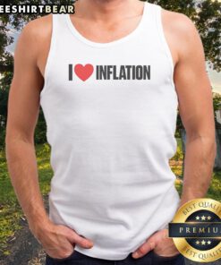 Good Trump I Love Inflation Tank top in white, sleeveless casual wear with bold graphic text