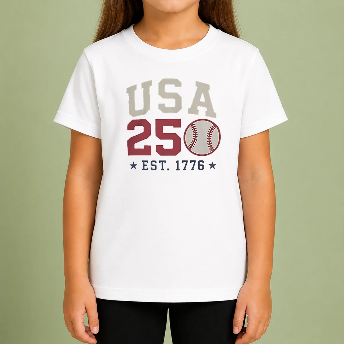 Good USA 250 EST 1776 Baseball Team Spirit Kids T-Shirt