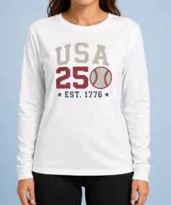 Good USA 250 EST 1776 Baseball Team Spirit Long Sleeve Shirt