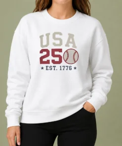 Good USA 250 EST 1776 Baseball Team Spirit Sweater