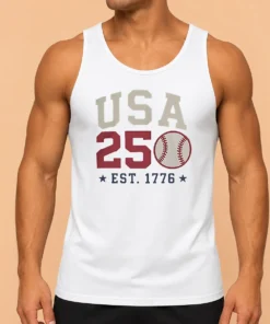Good USA 250 EST 1776 Baseball Team Spirit Tank Top