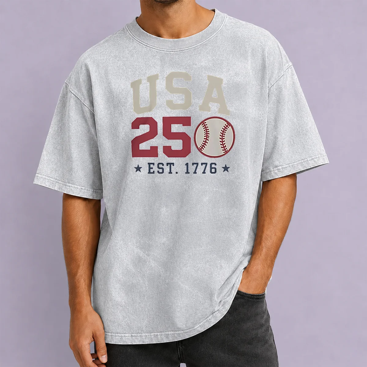 Good USA 250 EST 1776 Baseball Team Spirit Washed T-Shirt