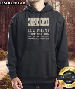 Hot Digital Equipment Corporation 1957 Hoodie in black, featuring vintage logo print on front