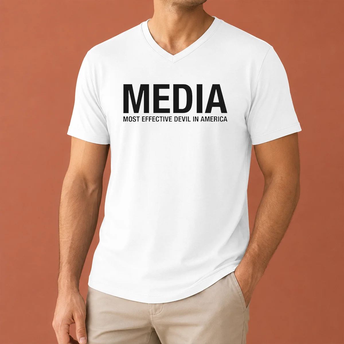 Hot Media Most Effective Devil In V-Neck Shirt Hot Media Most Effective Devil In V-Neck Shirt