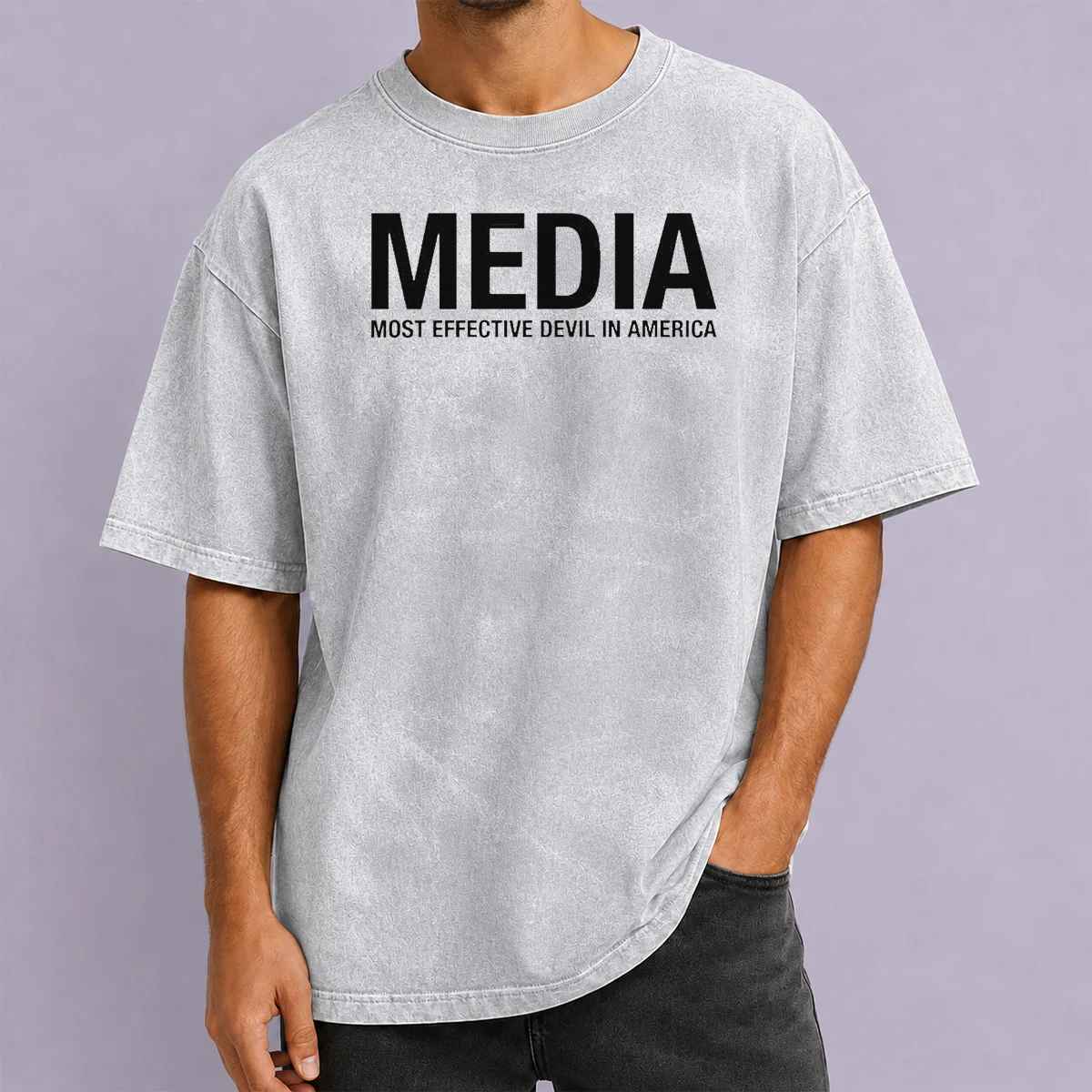 Hot Media Most Effective Devil In America Washed T Shirt in soft cotton with faded vintage look